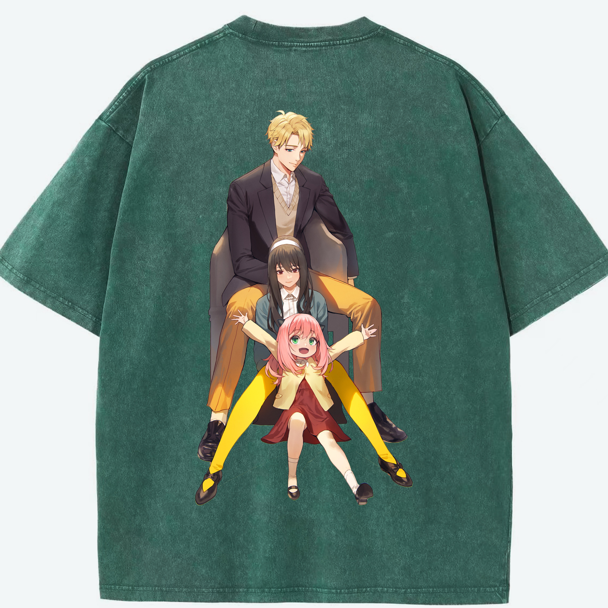 （画像用） SPY×FAMILY间谍家家酒 綿100% ヴィンテージ風 半袖Tシャツ（背面プリント）